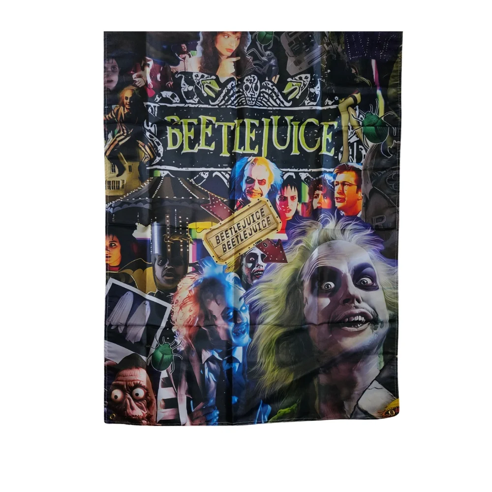 Colorful Beetlejuice Collage Halloween Door Decor